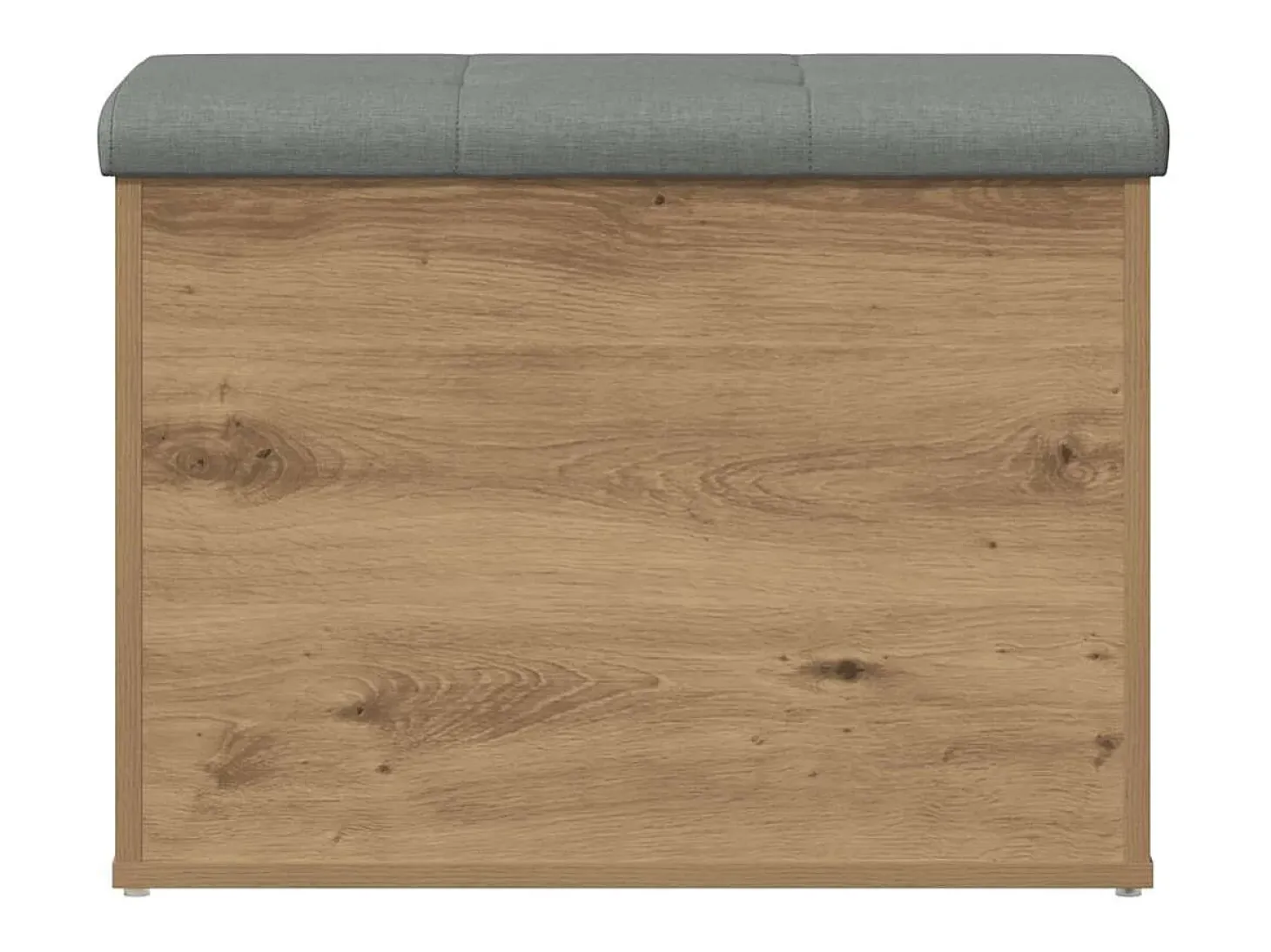 Banco de almacenaje de roble artesanal 62x42x45 cm madera de ingeniería