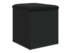 Banco de almacenaje negro 42x42x45 cm madera de ingeniería