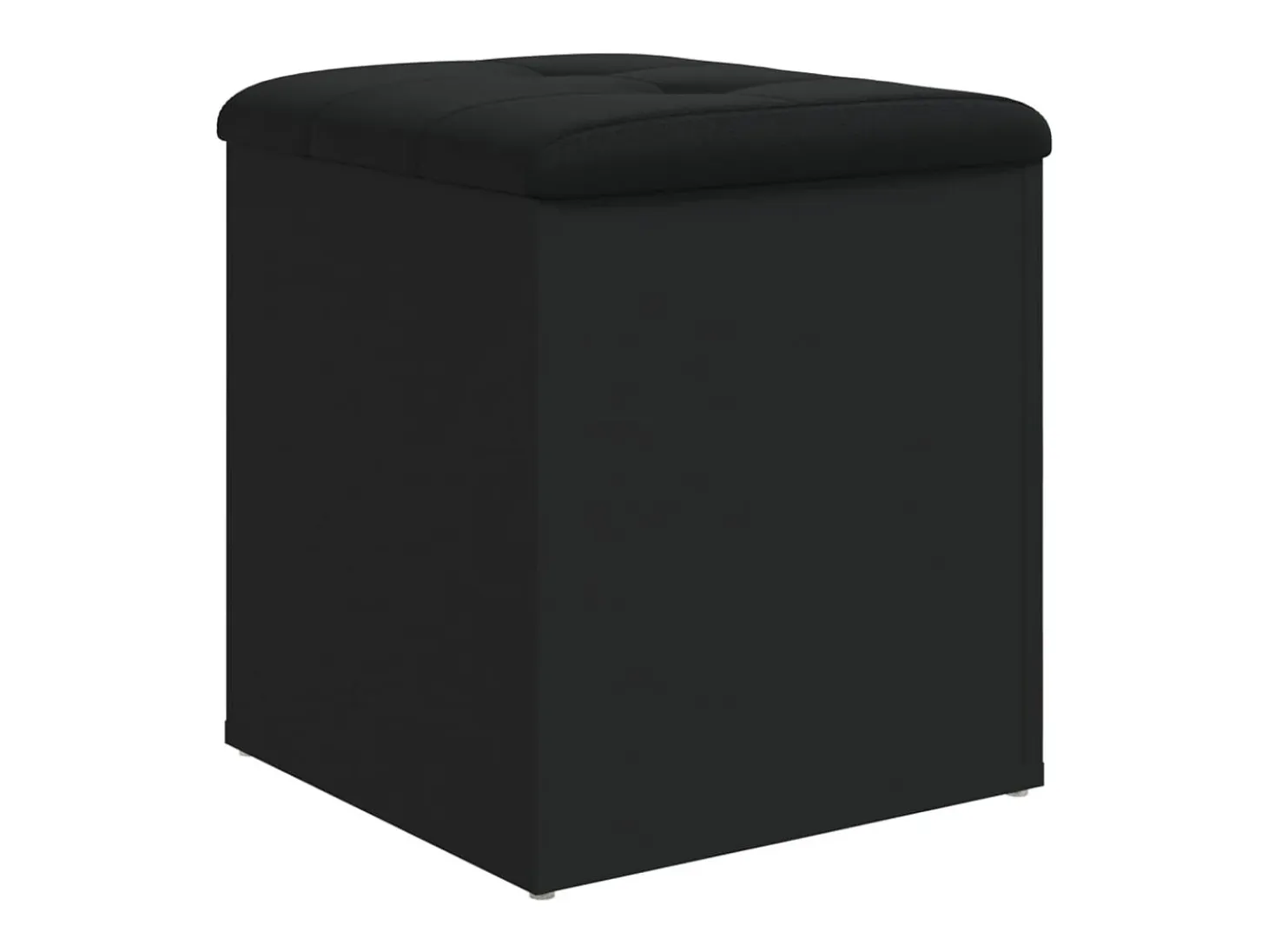 Banco de almacenaje negro 42x42x45 cm madera de ingeniería