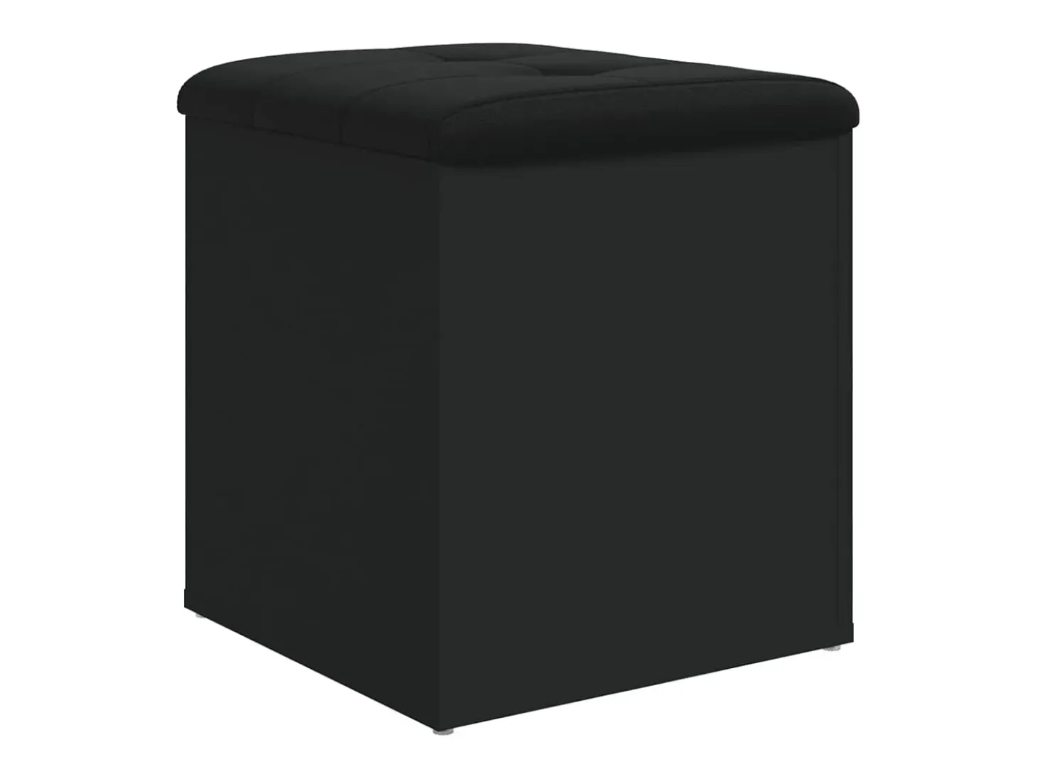 Banco de almacenaje negro 42x42x45 cm madera de ingeniería