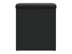 Banco de almacenaje negro 42x42x45 cm madera de ingeniería