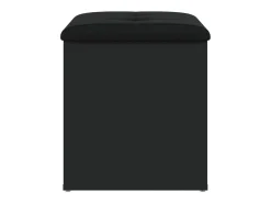 Banco de almacenaje negro 42x42x45 cm madera de ingeniería