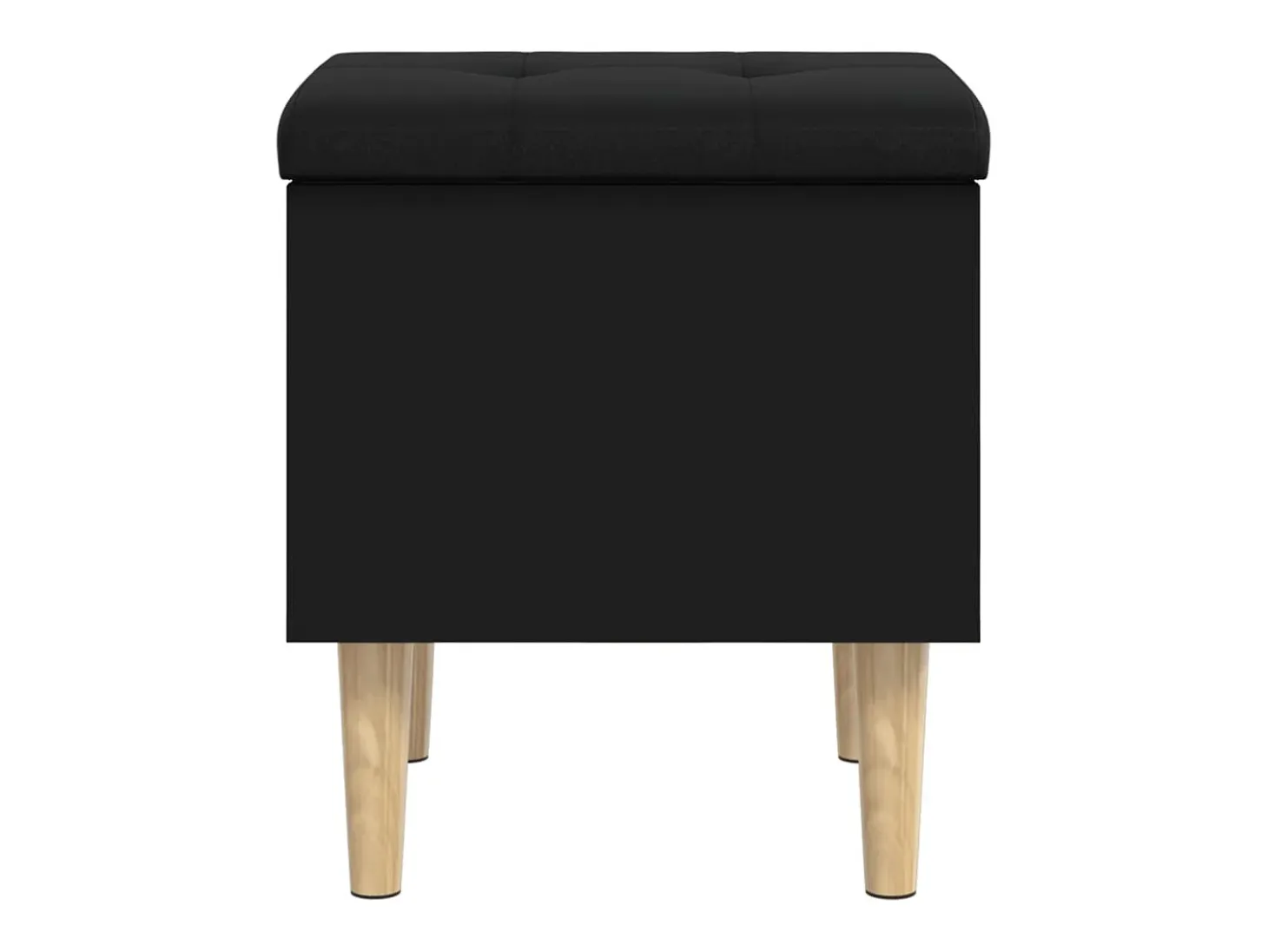 Banco de almacenaje negro 42x42x46 cm madera de ingeniería