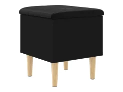 Banco de almacenaje negro 42x42x46 cm madera de ingeniería