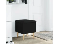 Banco de almacenaje negro 42x42x46 cm madera de ingeniería