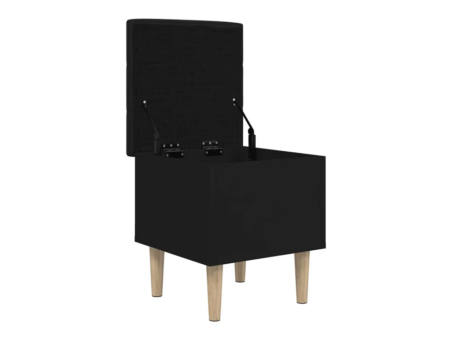 Banco de almacenaje negro 42x42x46 cm madera de ingeniería