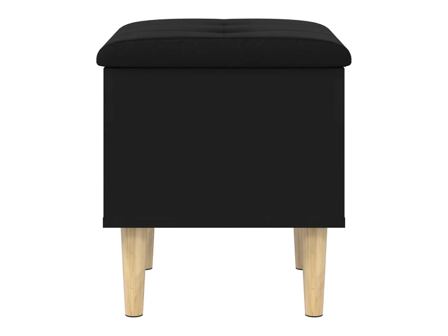 Banco de almacenaje negro 42x42x46 cm madera de ingeniería