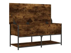 Banco de almacenaje roble ahumado 100x42,5x47 cm madera de ingeniería