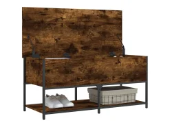Banco de almacenaje roble ahumado 100x42,5x47 cm madera de ingeniería