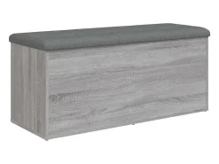 Banco de almacenaje Sonoma gris 102x42x45 cm madera de ingeniería