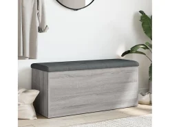 Banco de almacenaje Sonoma gris 102x42x45 cm madera de ingeniería