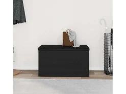 Banco de almacenamiento de roble negro 82 x 42 x 45 cm Madera de ingeniería