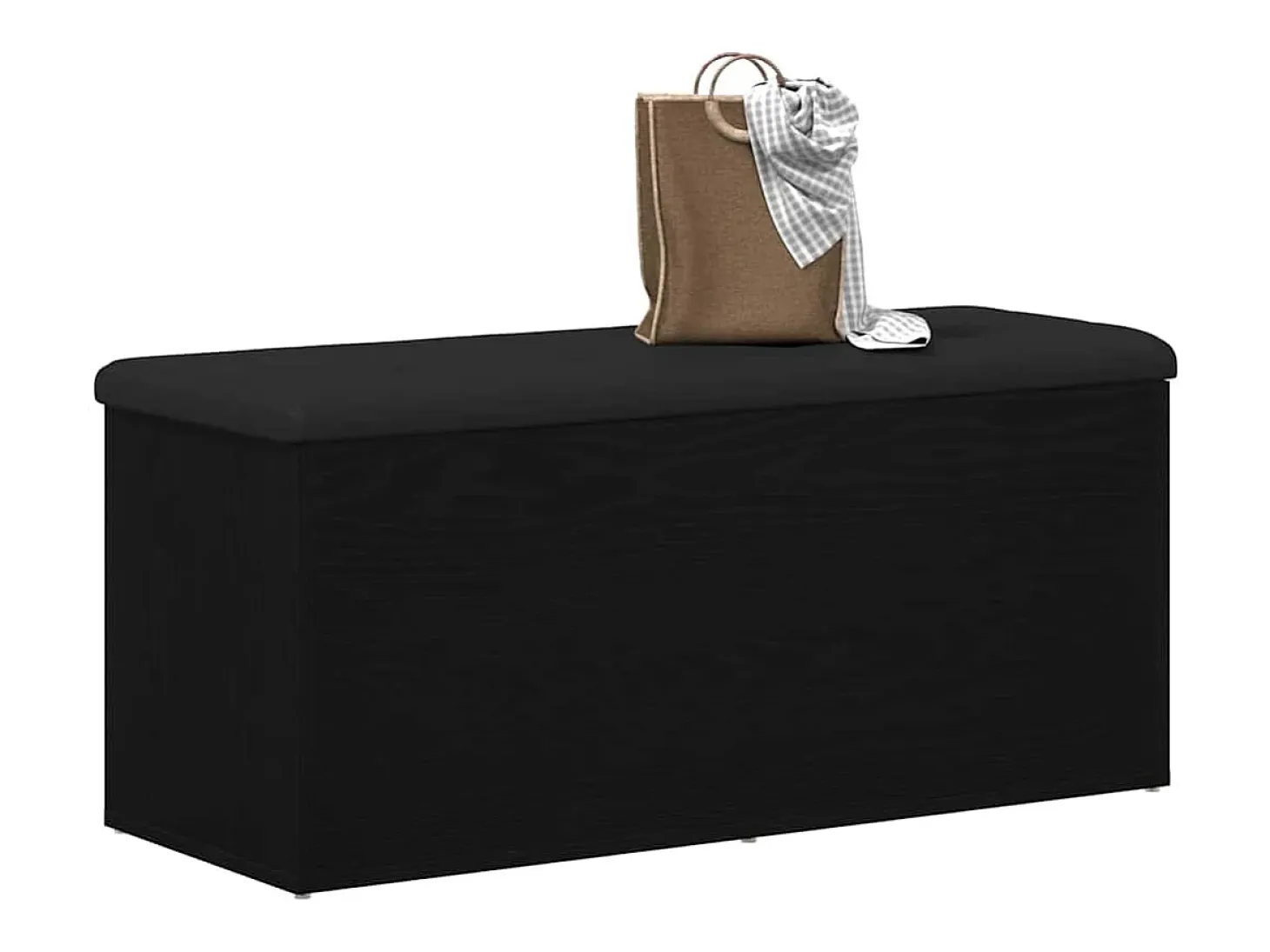 Banco de almacenamiento de roble negro 102 x 42 x 45 cm Madera de ingeniería