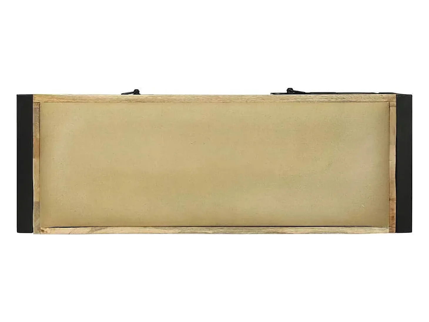 Banco de almacenamiento marrón de madera maciza de mango
