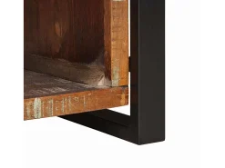 Banco de almacenamiento multicolor de madera maciza recuperada