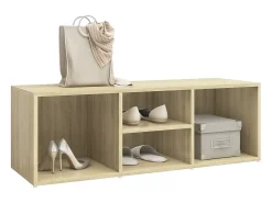 Banco de almacenamiento para zapatos de roble Sonoma de madera de ingeniería