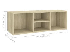 Banco de almacenamiento para zapatos de roble Sonoma de madera de ingeniería
