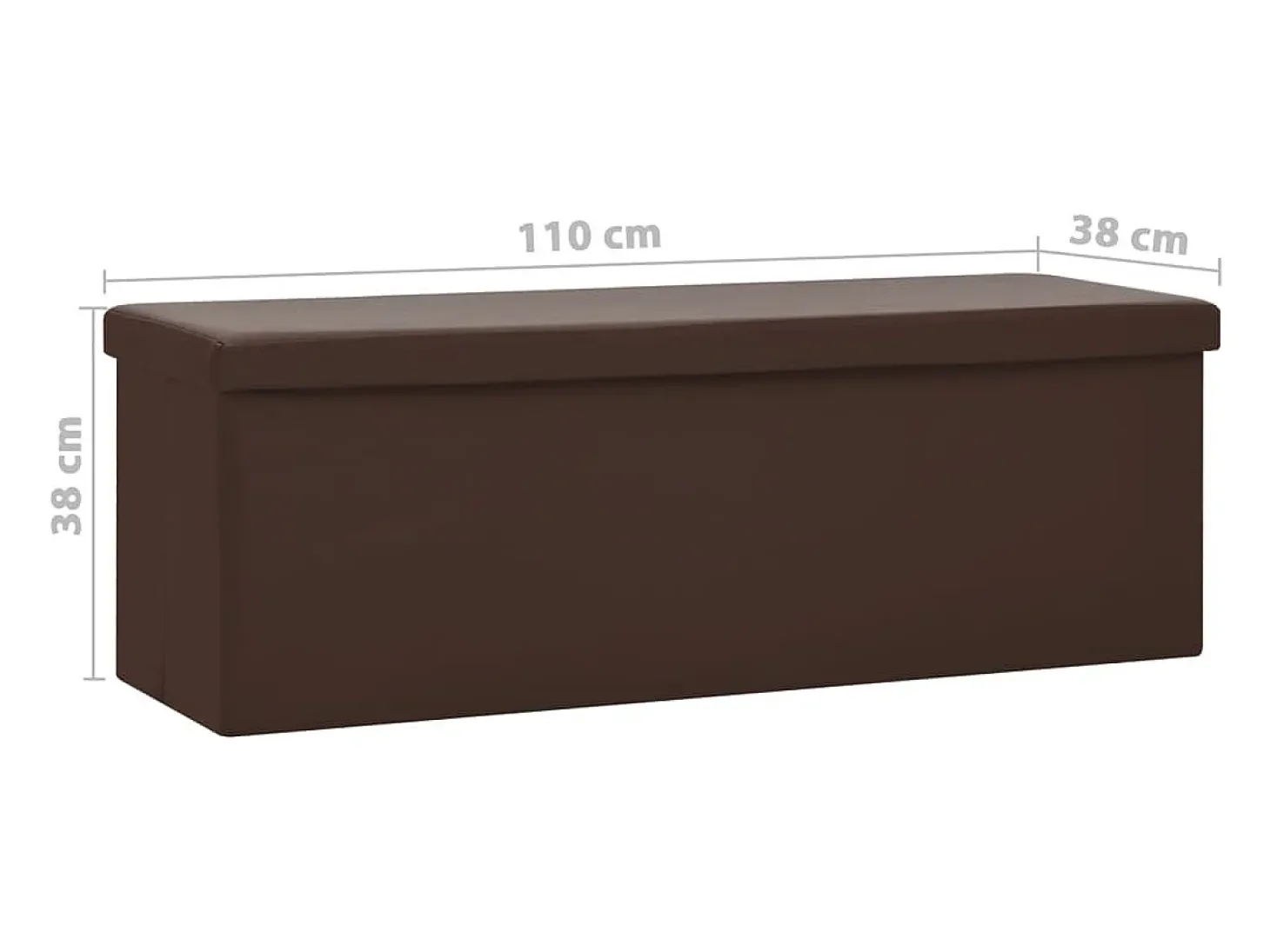Banco de almacenamiento plegable de PVC marrón