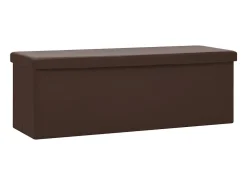 Banco de almacenamiento plegable de PVC marrón