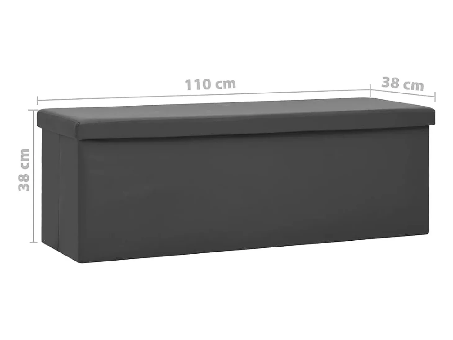 Banco de almacenamiento plegable de PVC gris