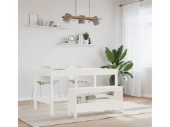 Banco de entrada blanco 100x28x45 cm madera maciza de pino