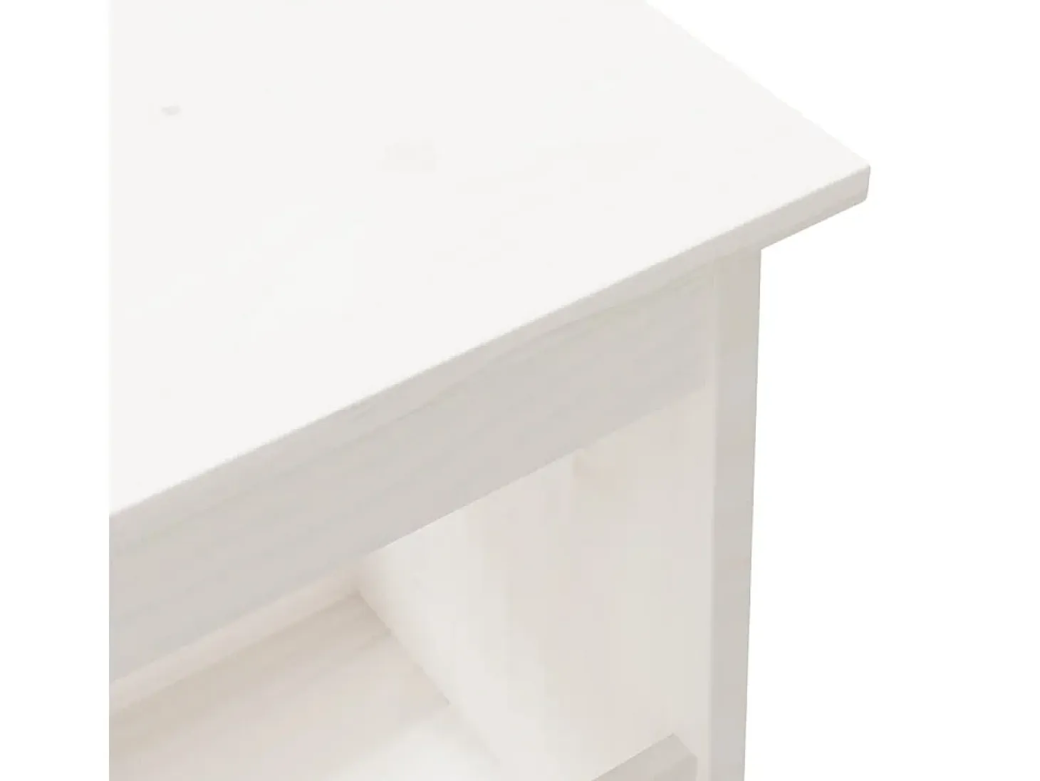 Banco de entrada blanco 100x28x45 cm madera maciza de pino