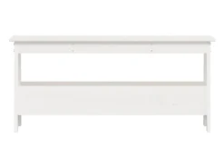 Banco de entrada blanco 100x28x45 cm madera maciza de pino