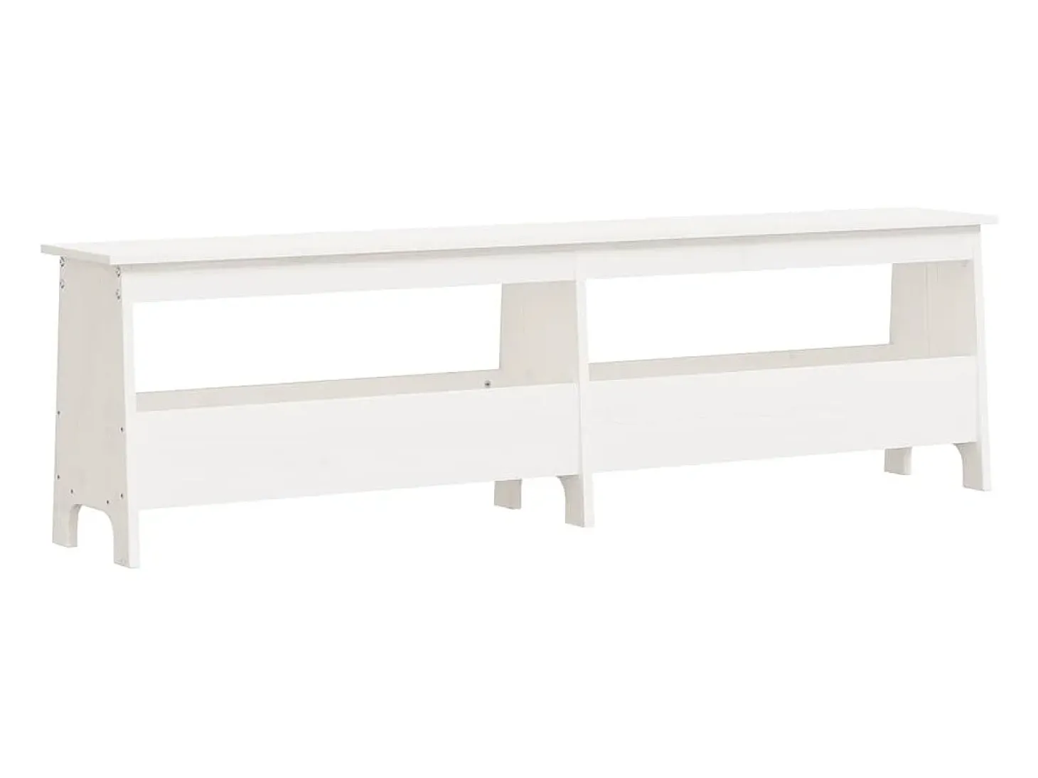 Banco de entrada blanco 160x28x45 cm madera maciza de pino
