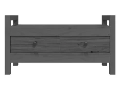 Banco de entrada Gris 80x40x43 cm Madera maciza de pino