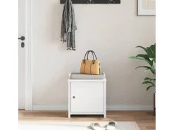 Banco de recibidor SANDNES blanco 45x40x50 cm madera maciza de pino