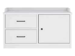Banco de recibidor SANDNES blanco 87x40x50 cm madera maciza de pino