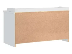 Banco de recibidor SANDNES blanco 87x40x50 cm madera maciza de pino