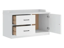Banco de recibidor SANDNES blanco 87x40x50 cm madera maciza de pino