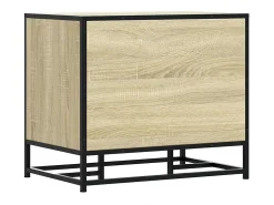 Banco de zapatos de roble Sonoma, madera de ingeniería y metal