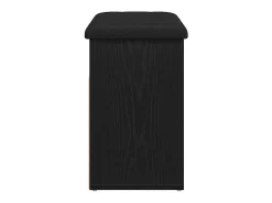 Banco de zapatos negro 60 x 30 x 48 cm Madera de ingeniería