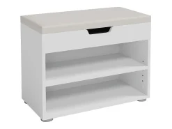 Banco para zapatos blanco 60x30x45 rolfe