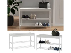Banco para zapatos blanco 80x30x52 borneo