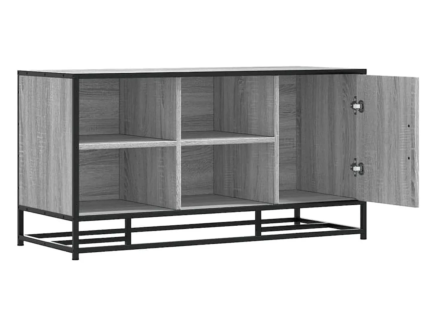 Banco para zapatos de madera de ingeniería y metal gris Sonoma