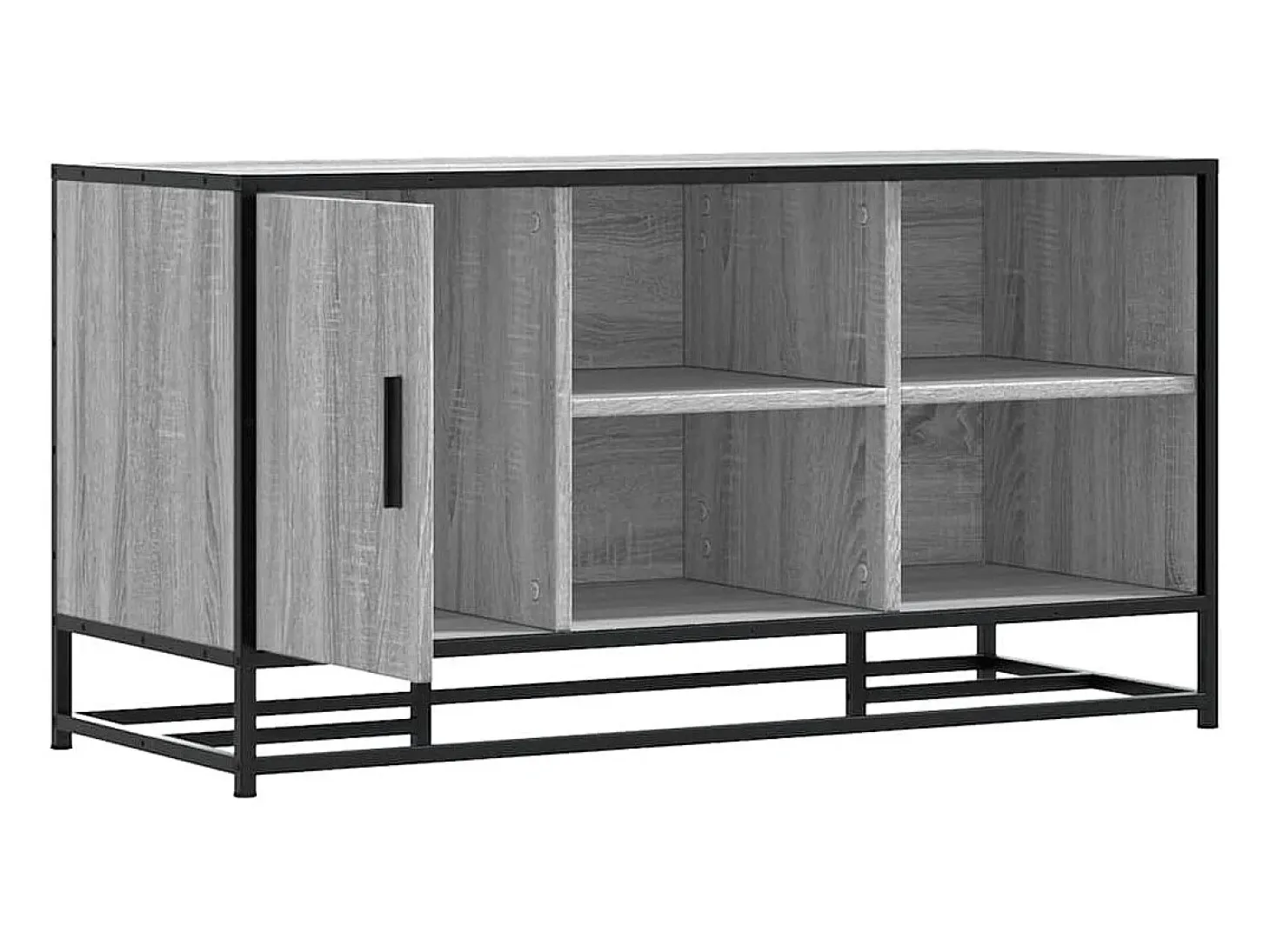 Banco para zapatos de madera de ingeniería y metal gris Sonoma