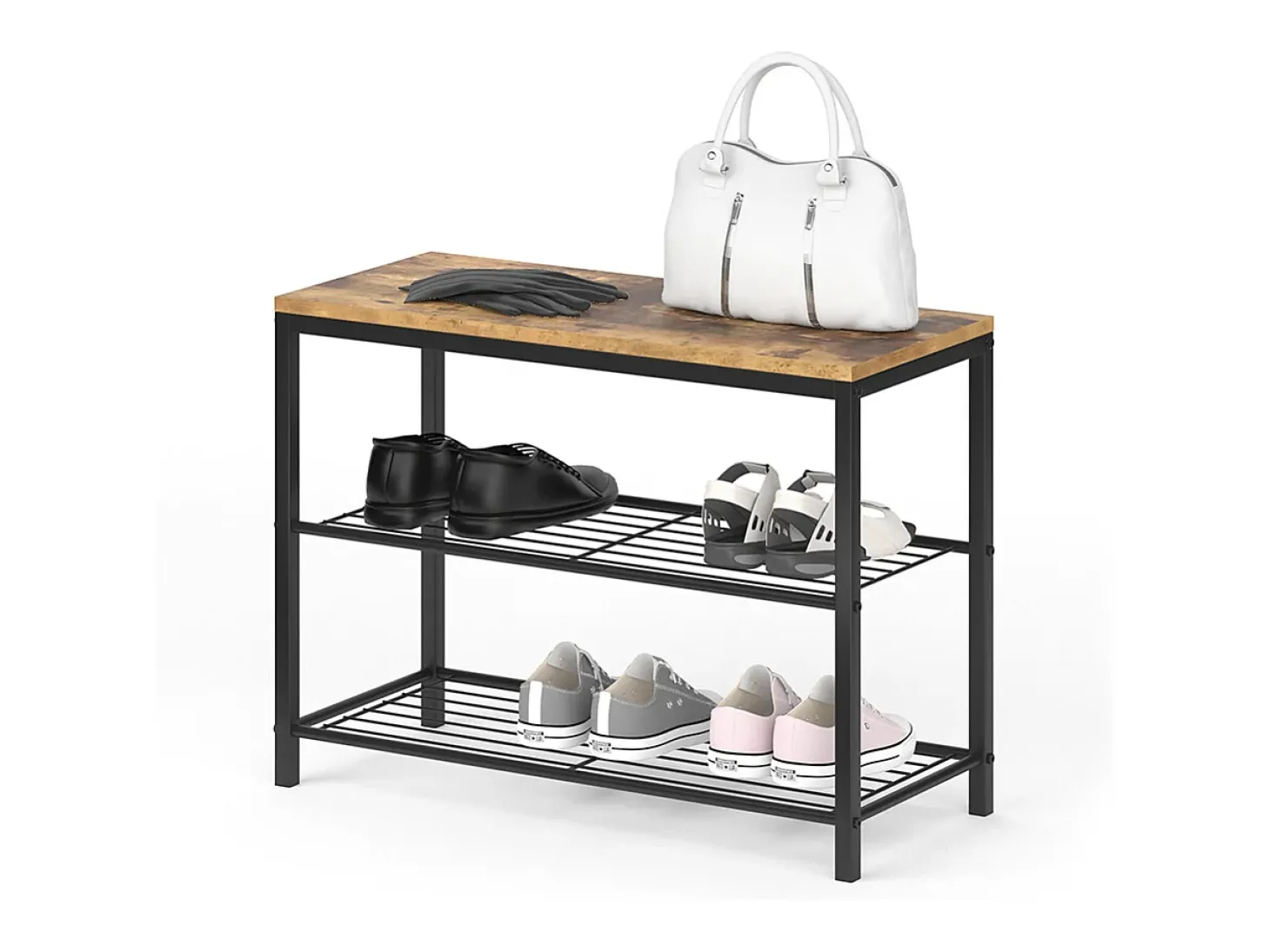Banco para zapatos madera antigua 70x30x51.5 fyrk