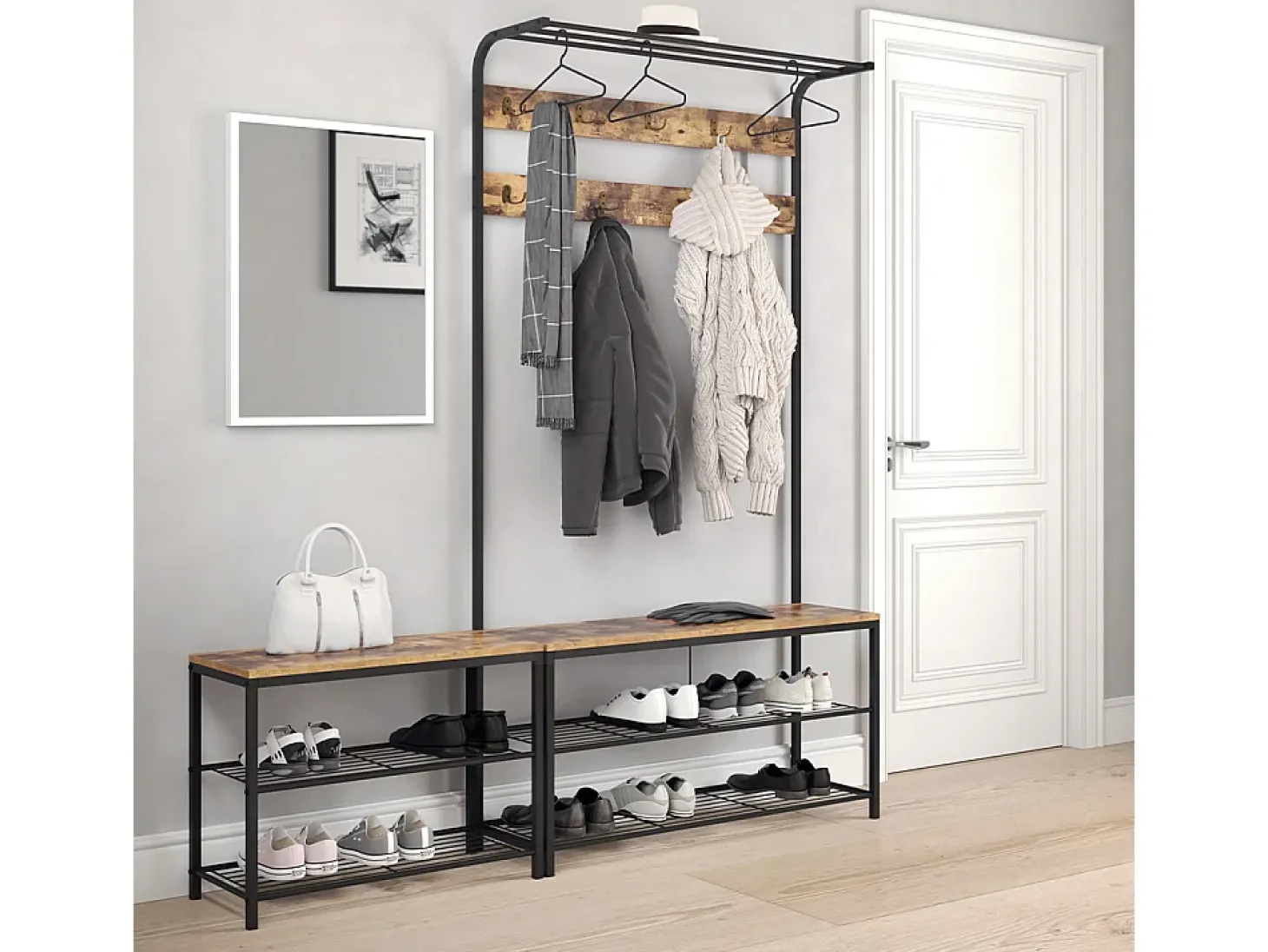 Banco para zapatos madera antigua 70x30x51.5 fyrk