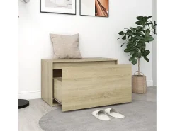 Banco pasillo madera de ingeniería roble Sonoma 80x40x45 cm ES713305
