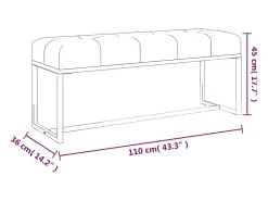 Banco Verde Oscuro 110x36x45 cm Terciopelo