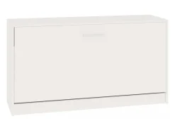 Banco zapatero Blanco brillo 80x24x45 cm Madera de ingeniería