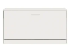Banco zapatero Blanco brillo 80x24x45 cm Madera de ingeniería