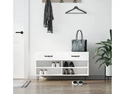 Banco zapatero blanco 102x35x55 cm madera de ingeniería