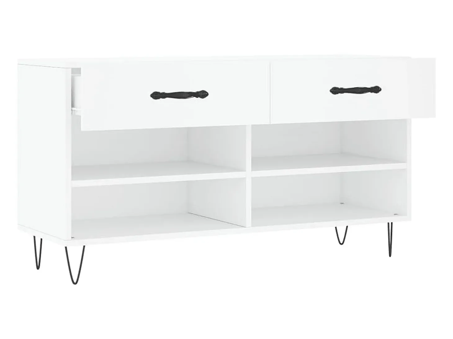 Banco zapatero blanco 102x35x55 cm madera de ingeniería
