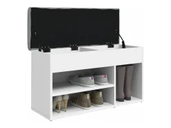 Banco zapatero blanco 82x32x45,5 cm madera de ingeniería