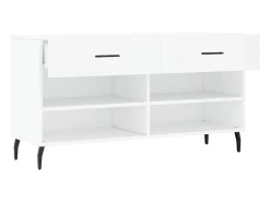 Banco zapatero blanco 102x35x55 cm madera de ingeniería