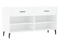Banco zapatero blanco 102x35x55 cm madera de ingeniería